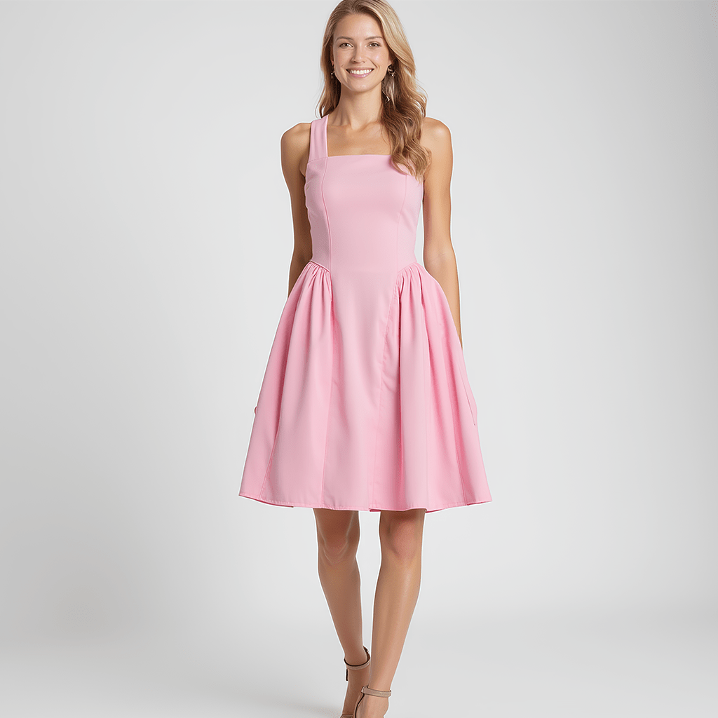 Elegant Pink Midi Dress