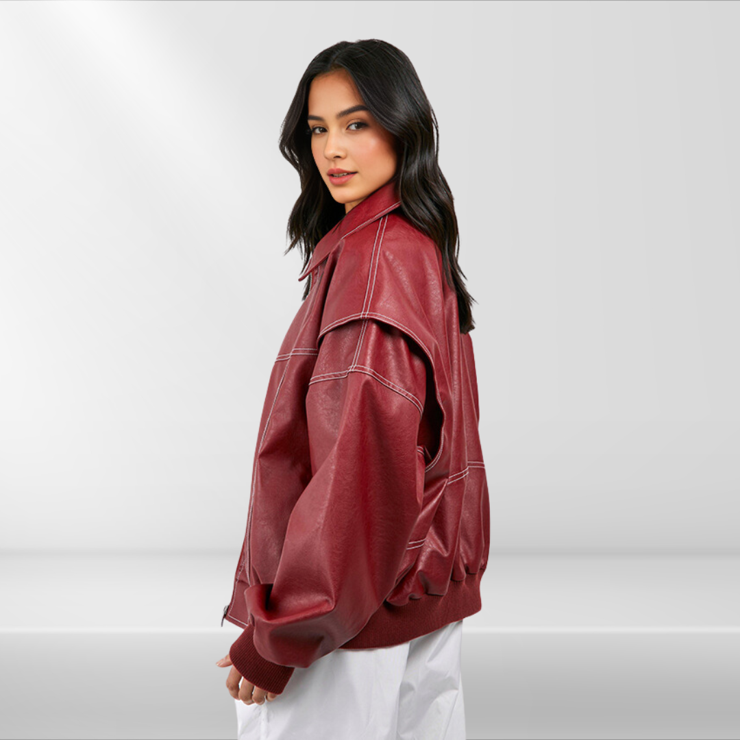 Oversized Faux Leather Jacket