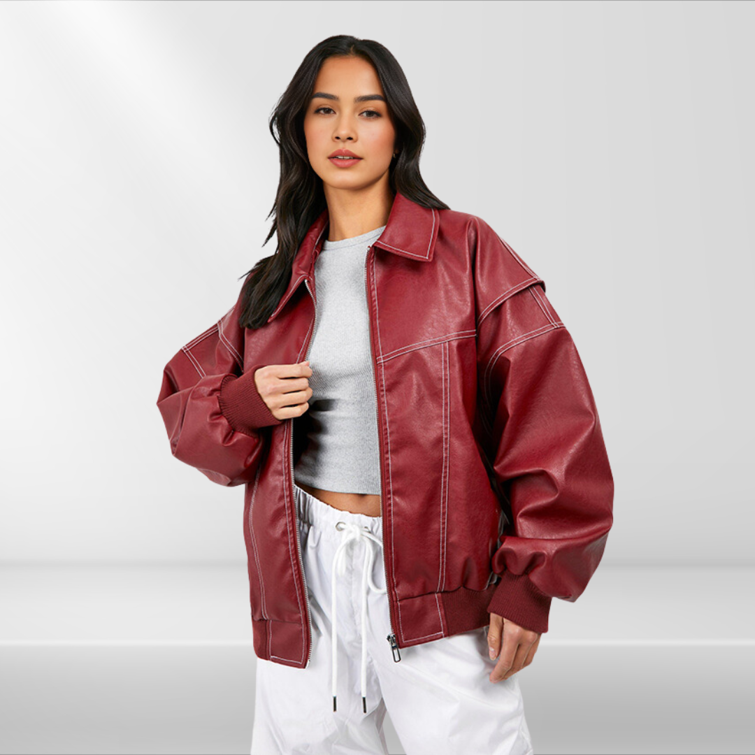 Oversized Faux Leather Jacket