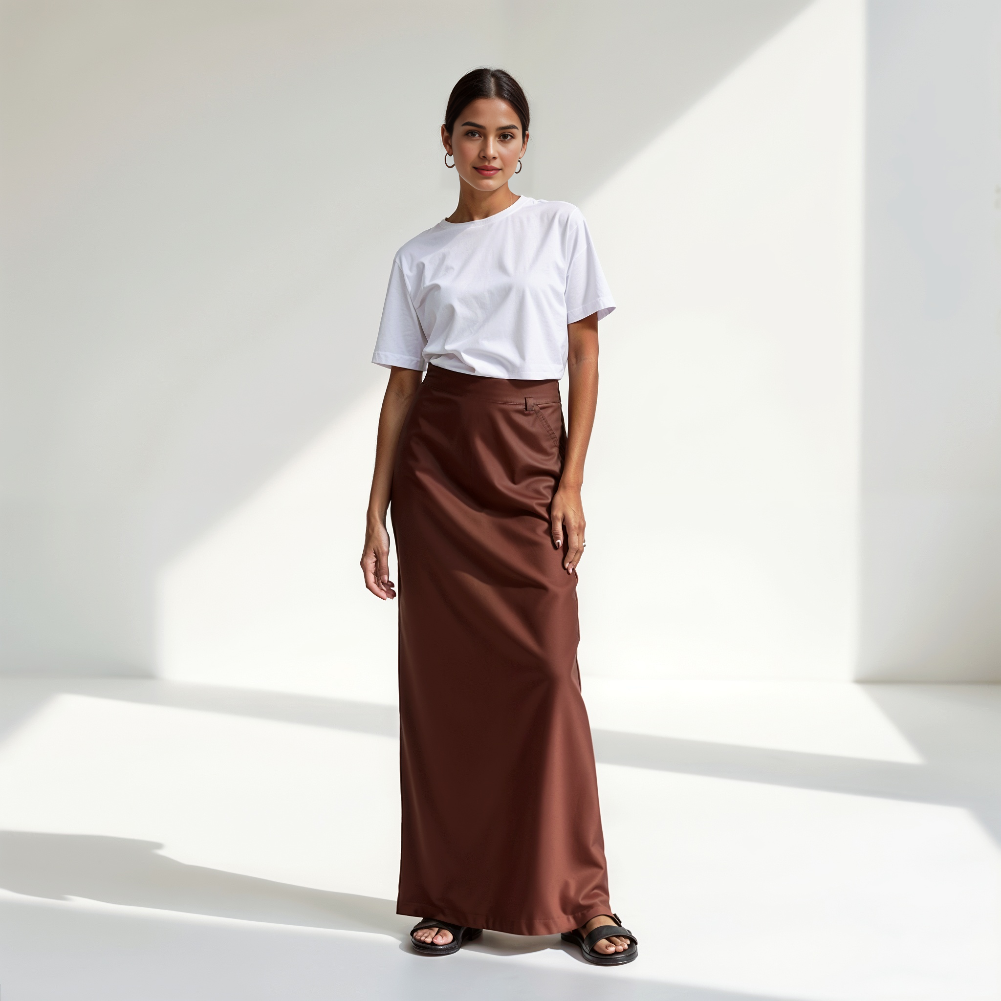 Elegant Satin High Waist Maxi Skirt