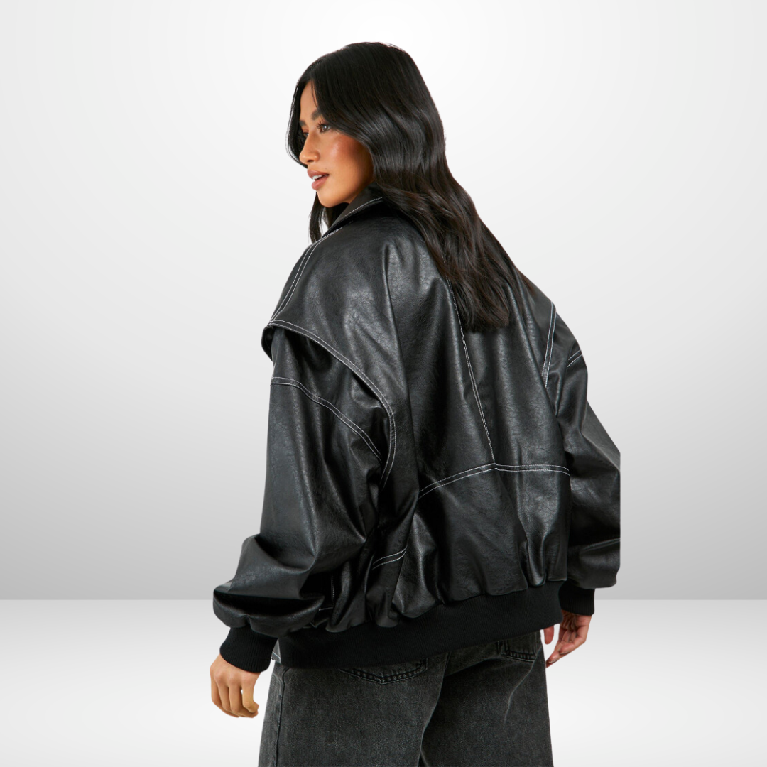 Oversized Faux Leather Jacket
