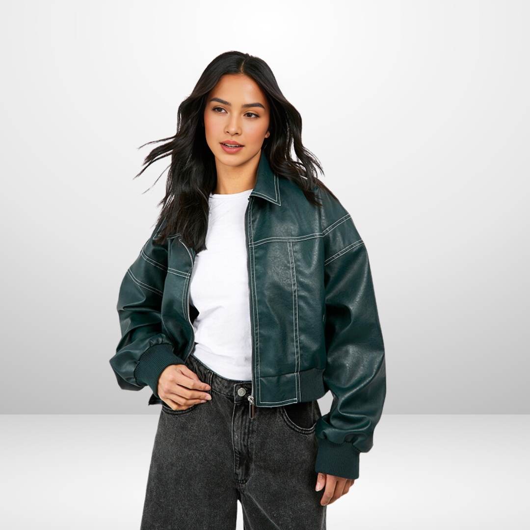 Oversized Faux Leather Jacket