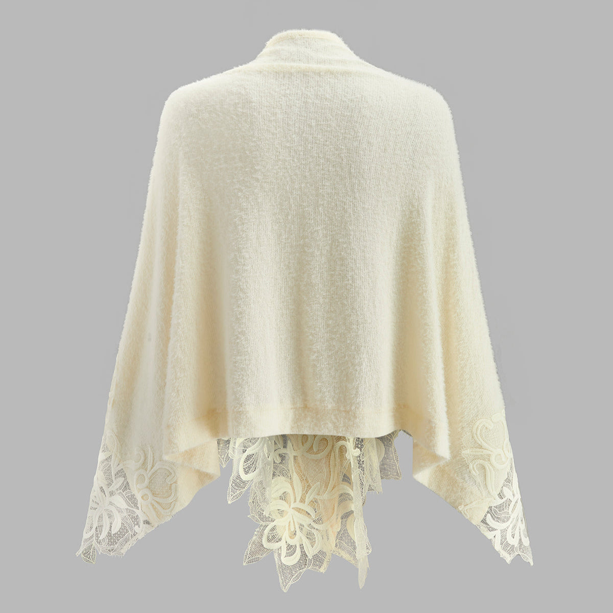 Floral Lace Trim Shawl