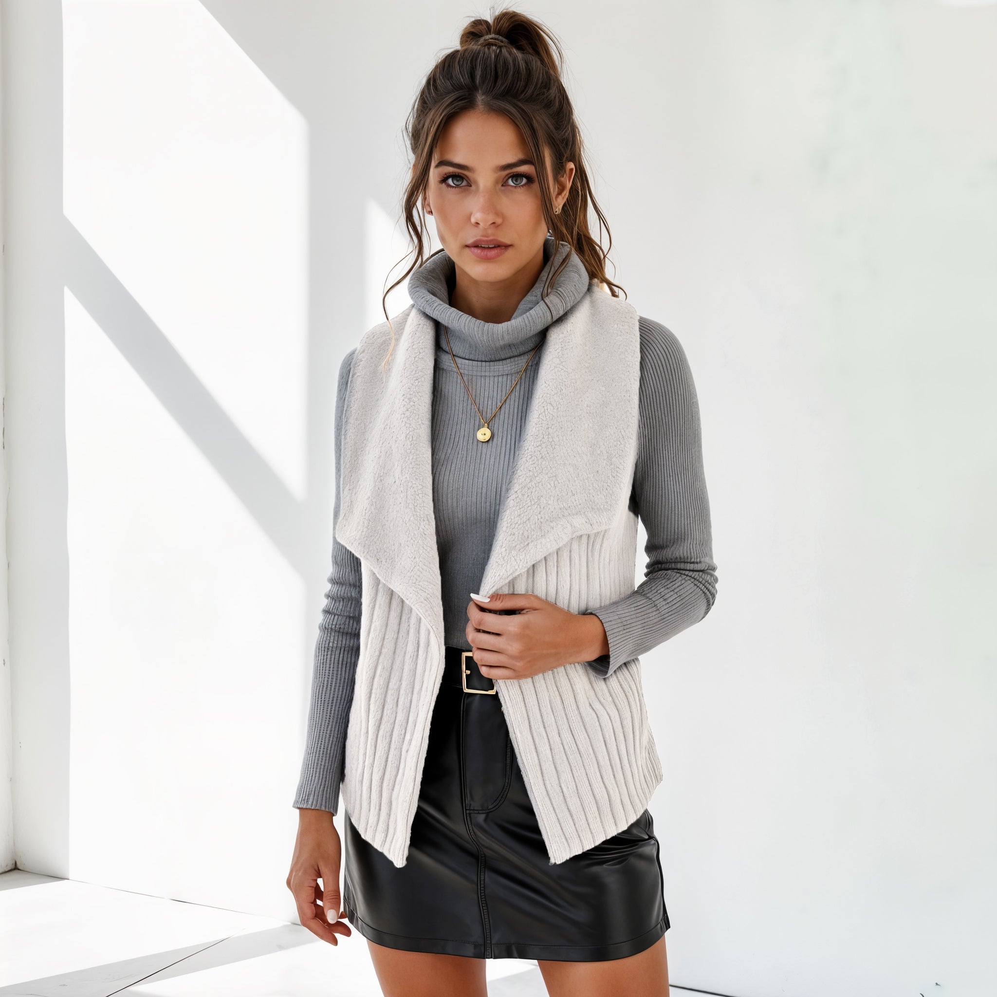 Sleeveless Faux Fur Vest