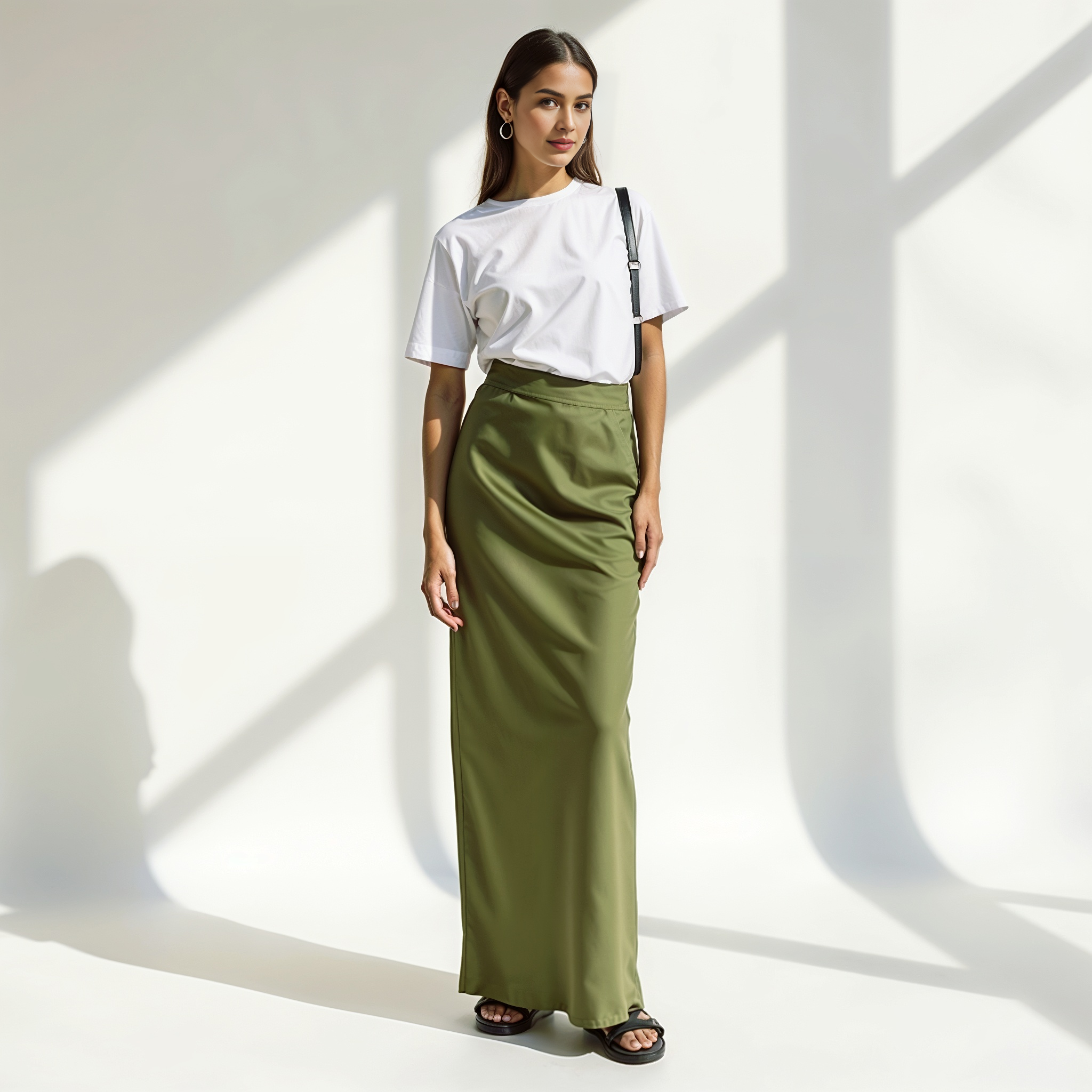 Elegant Satin High Waist Maxi Skirt