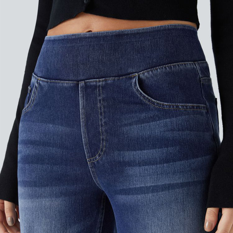 High-Waist Straight-Leg Jeans