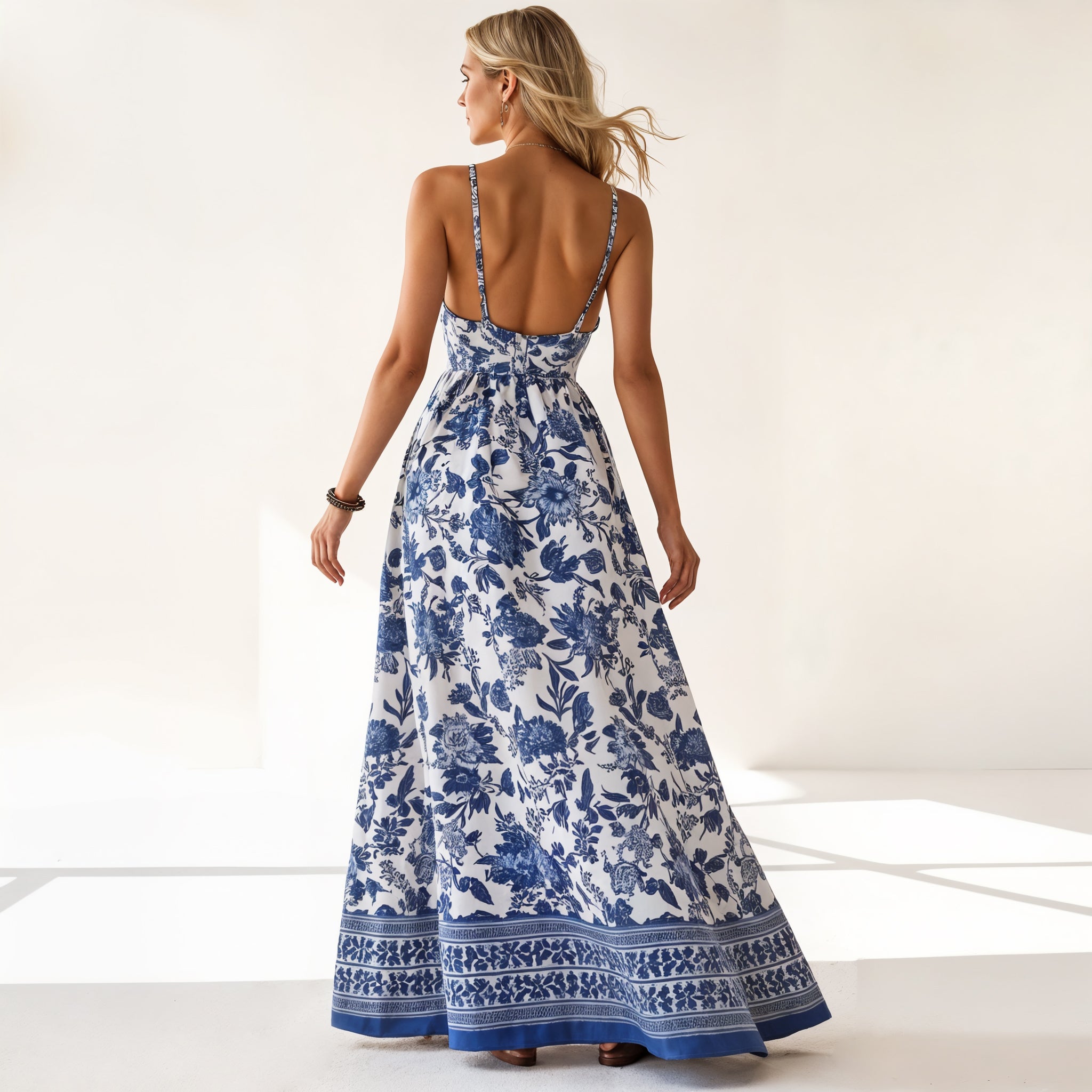 Boho Floral Maxi Dress with Elegant Flow