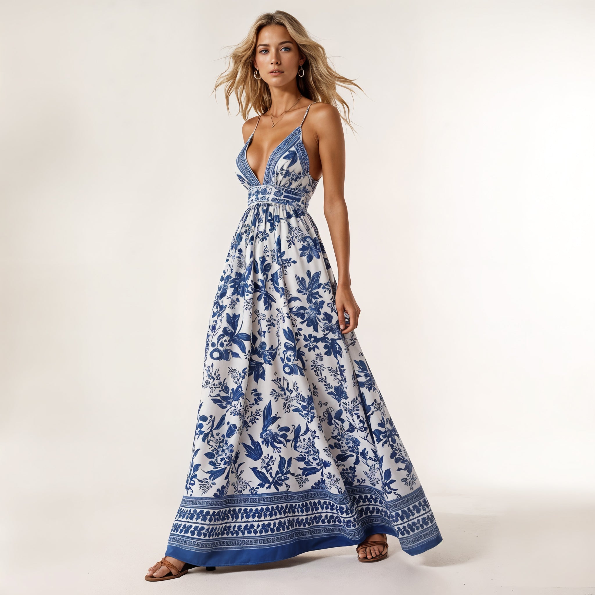 Boho Floral Maxi Dress with Elegant Flow