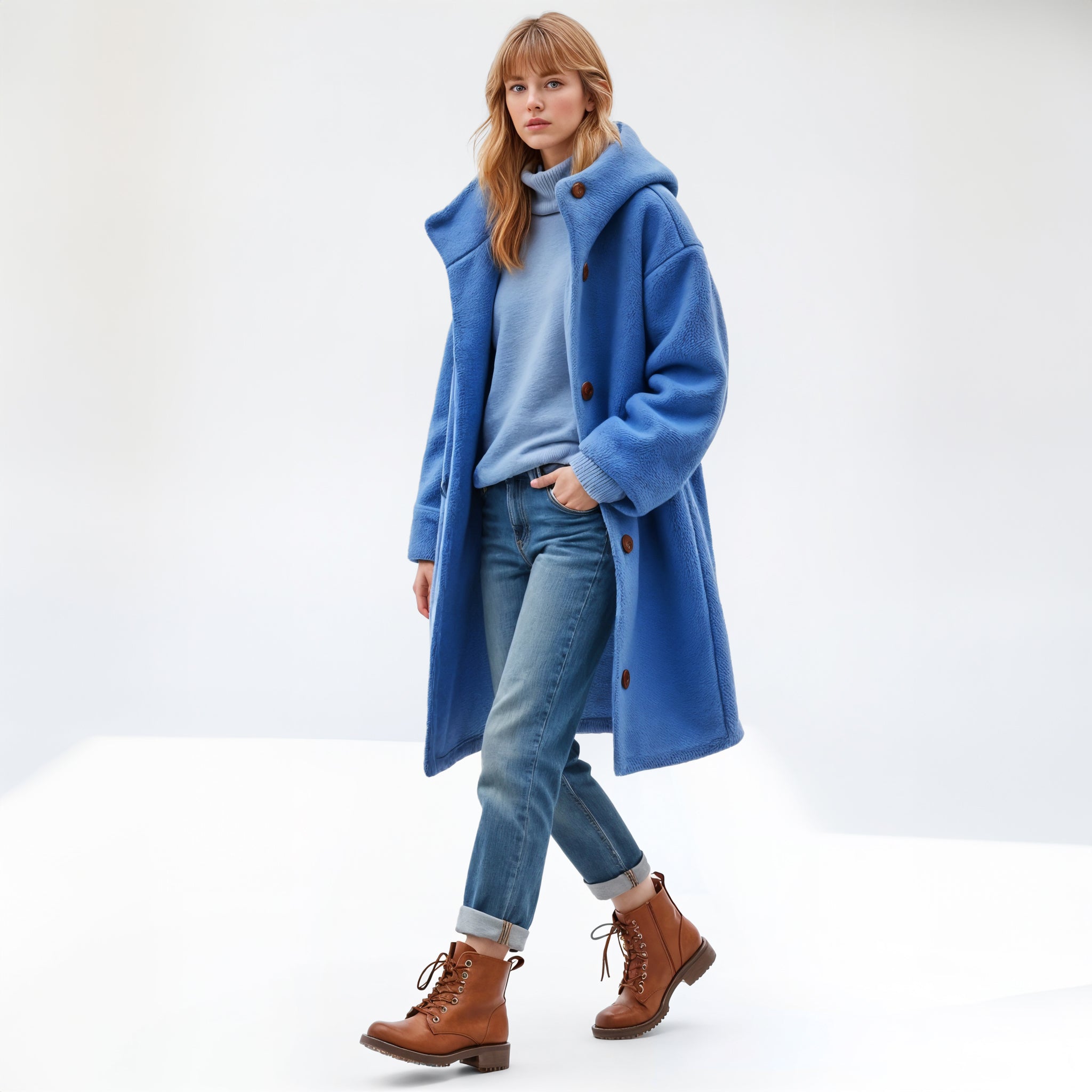 Wool Coat With Oversized Hood