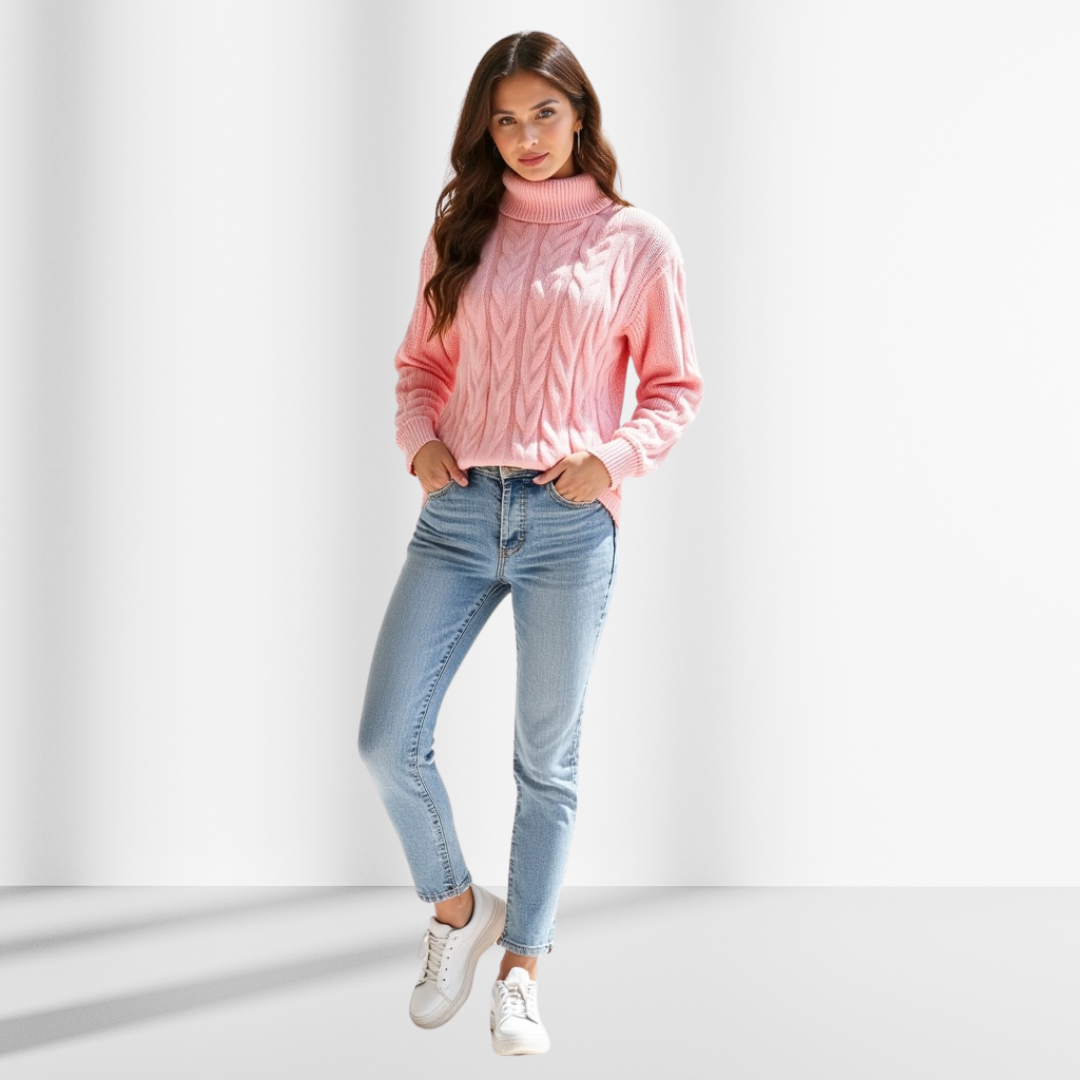 Cable Knit Turtleneck Sweater