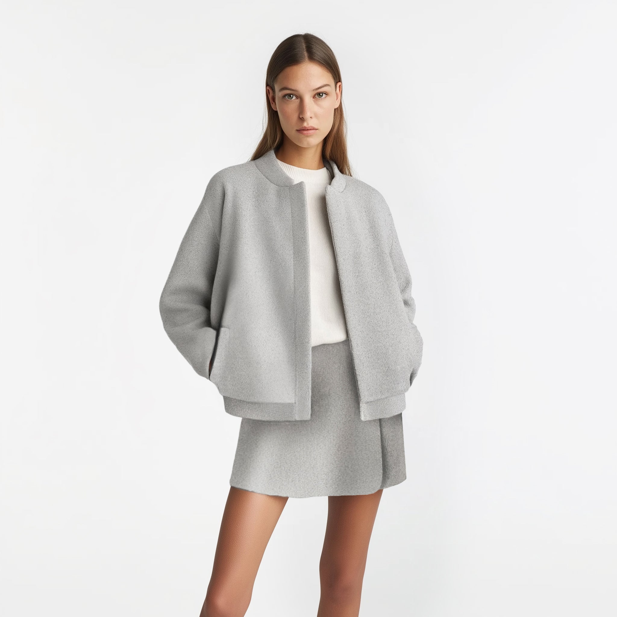 Two-Piece Set: Jacket and Mini Skirt
