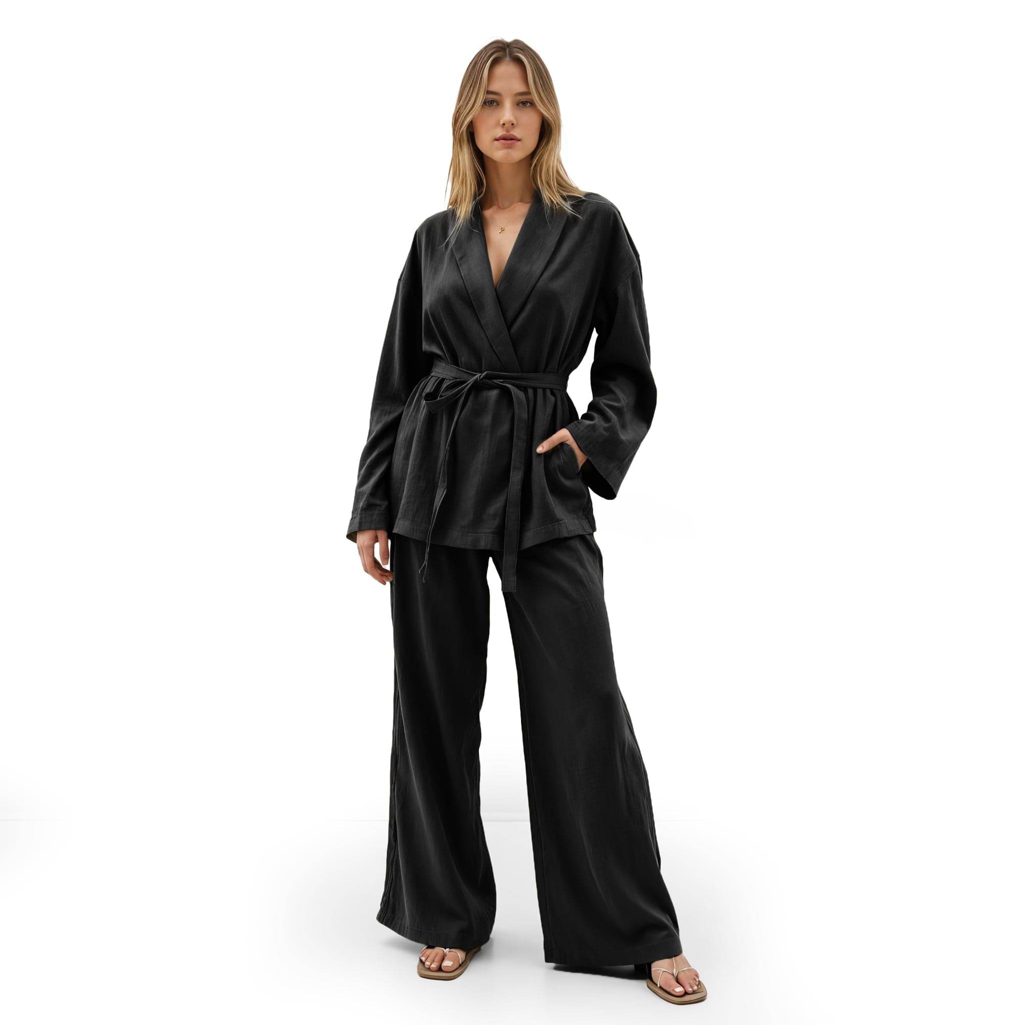 Two-Piece Belted Lounge Set
