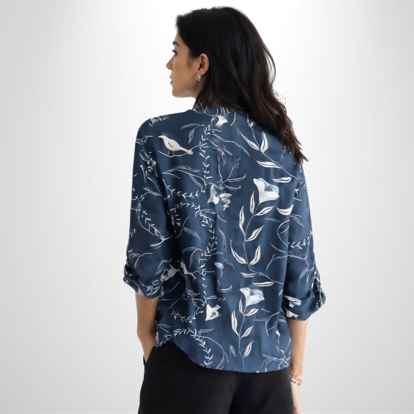 Vintage Leaf Print Blouse