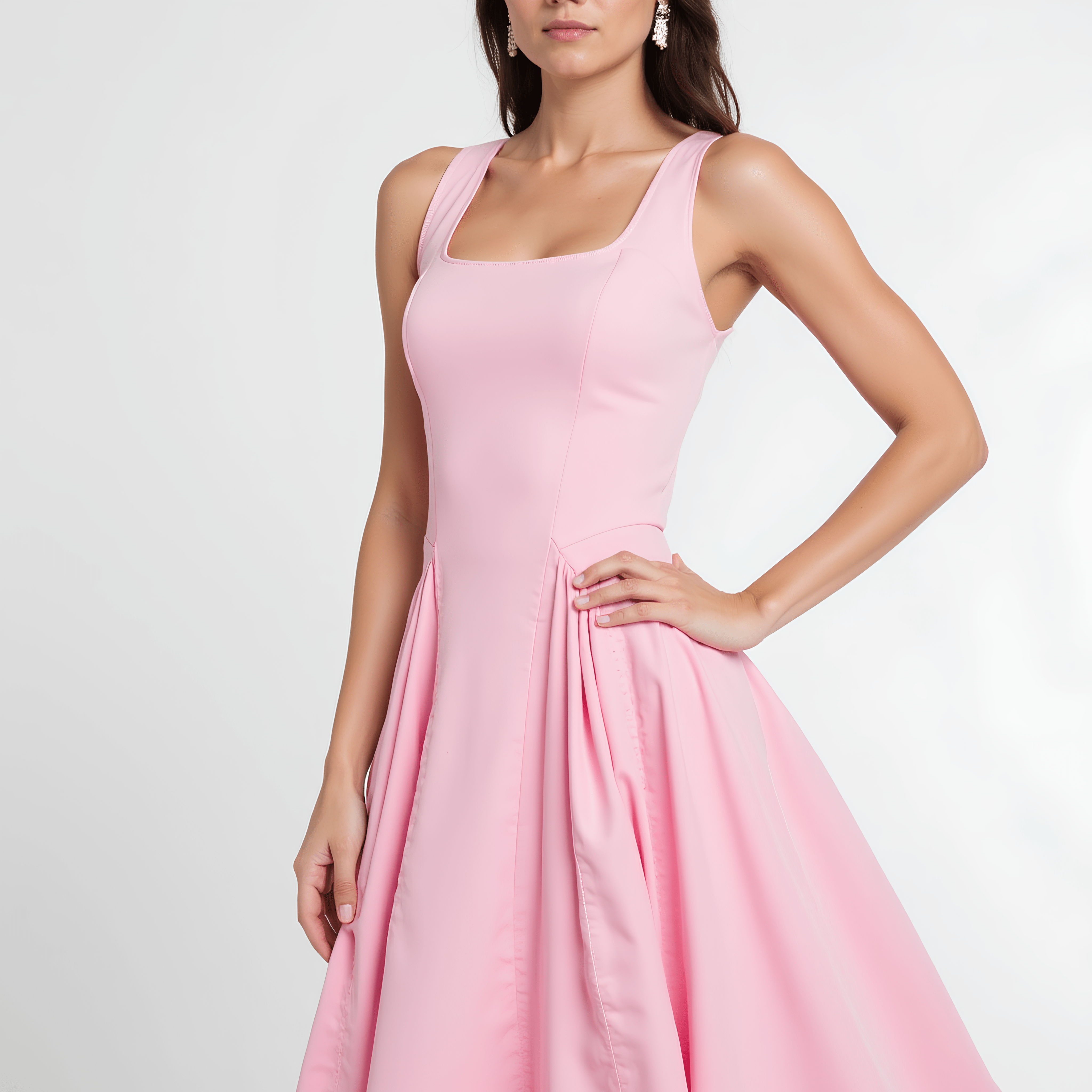 Elegant Pink Midi Dress