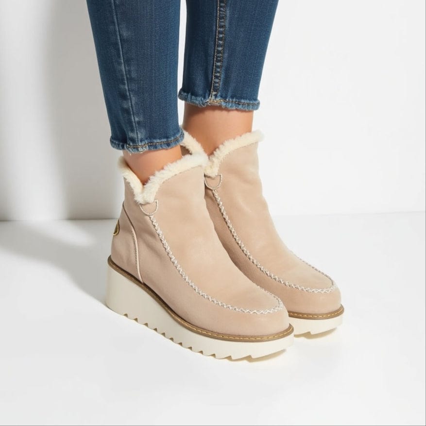 Faux Suede Ankle Boots with Fur Lining