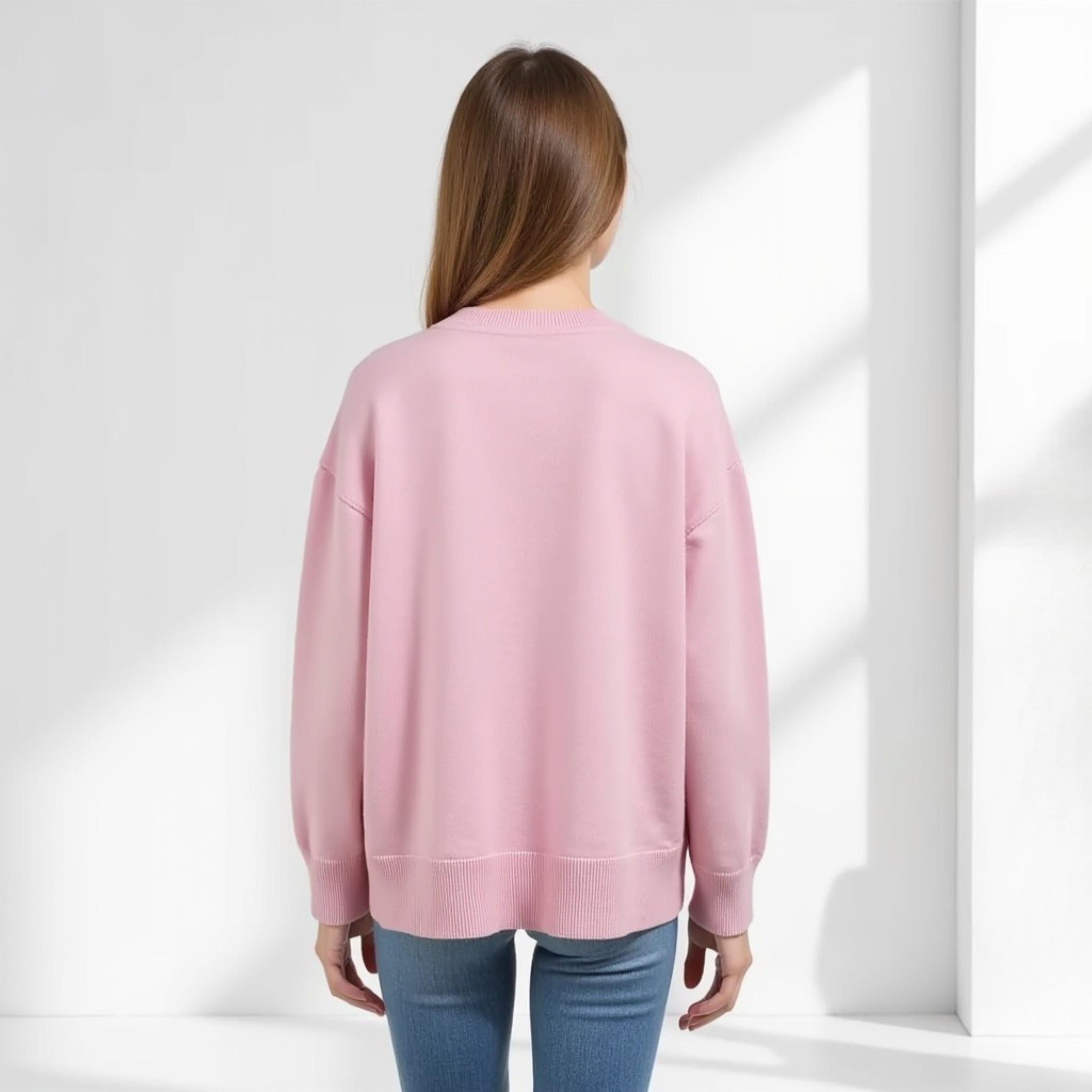 Relaxed Pink Knit Sweater