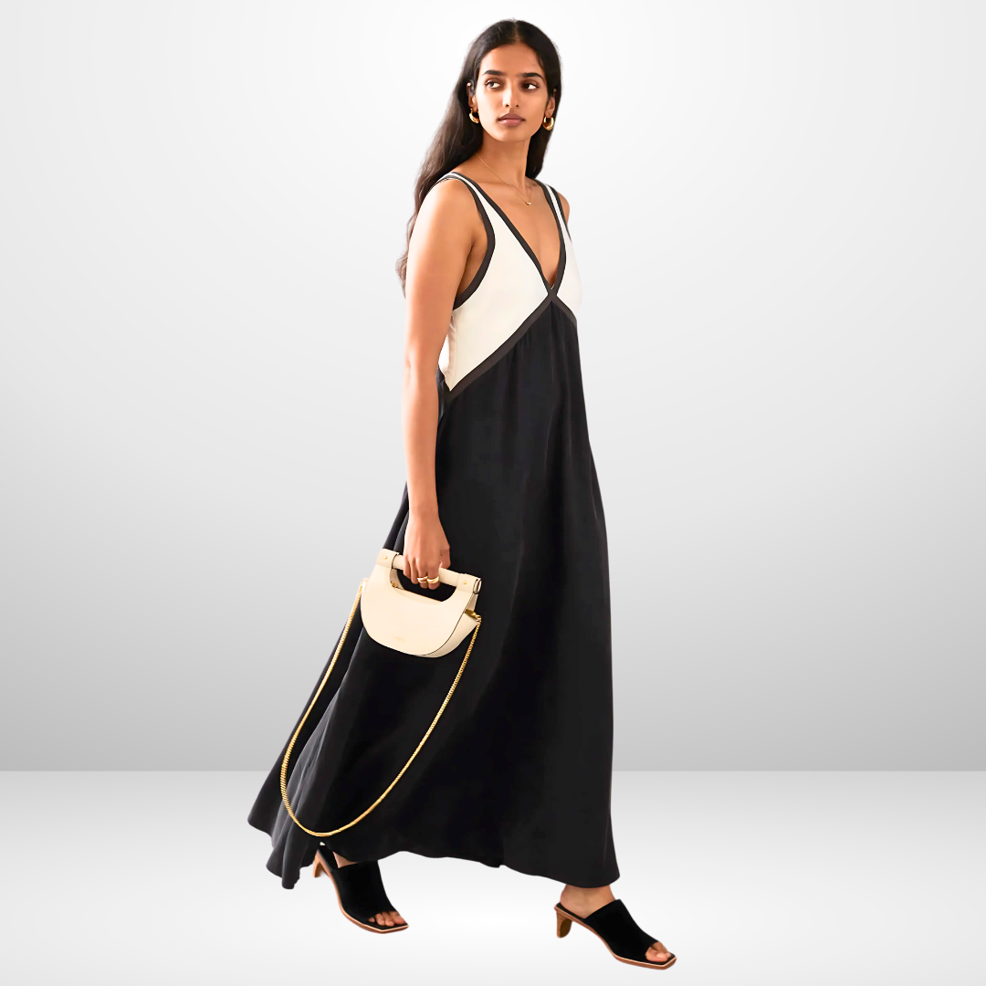 Colorblock Sleeveless Maxi Dress