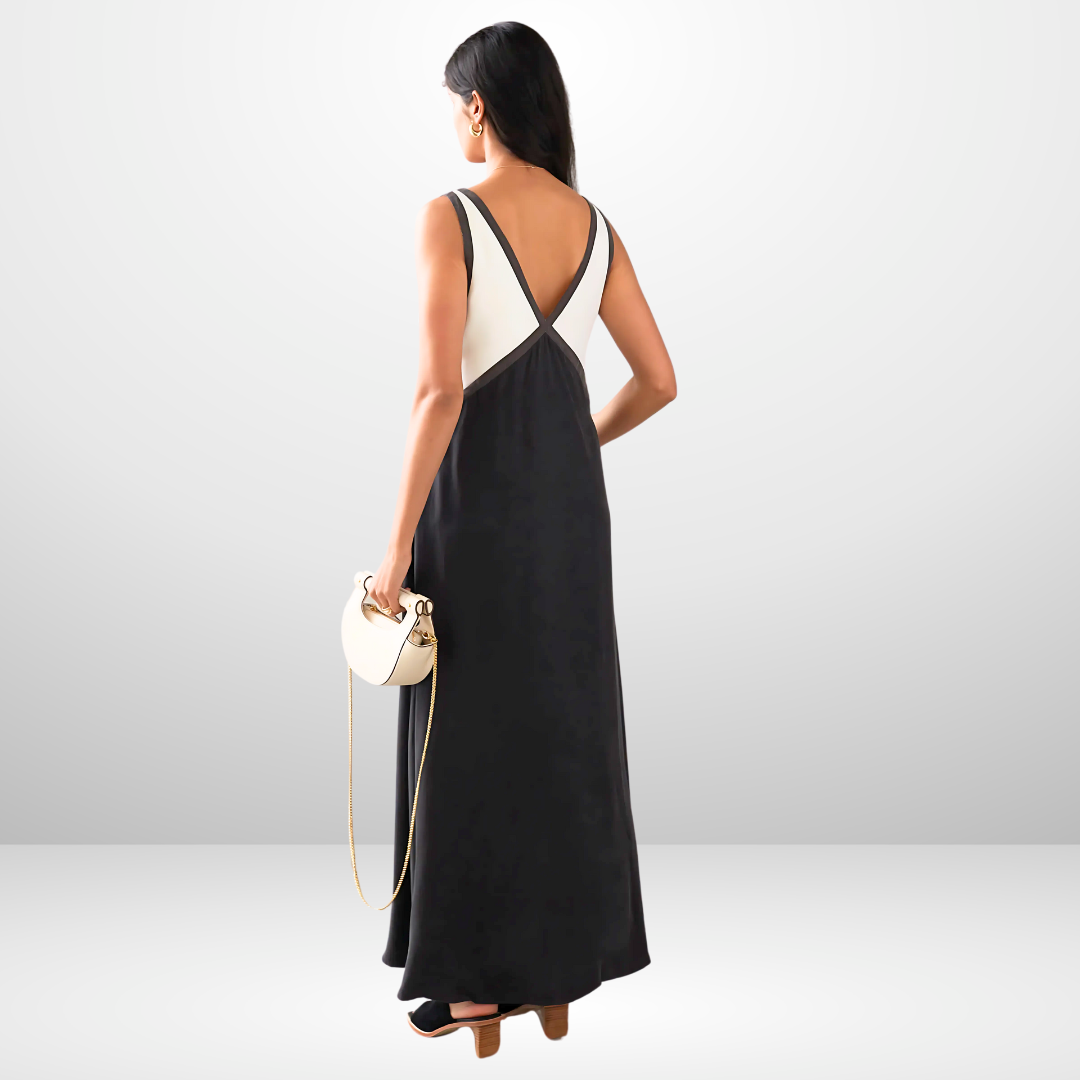 Colorblock Sleeveless Maxi Dress