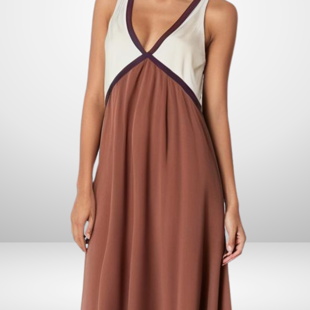 Colorblock Sleeveless Maxi Dress