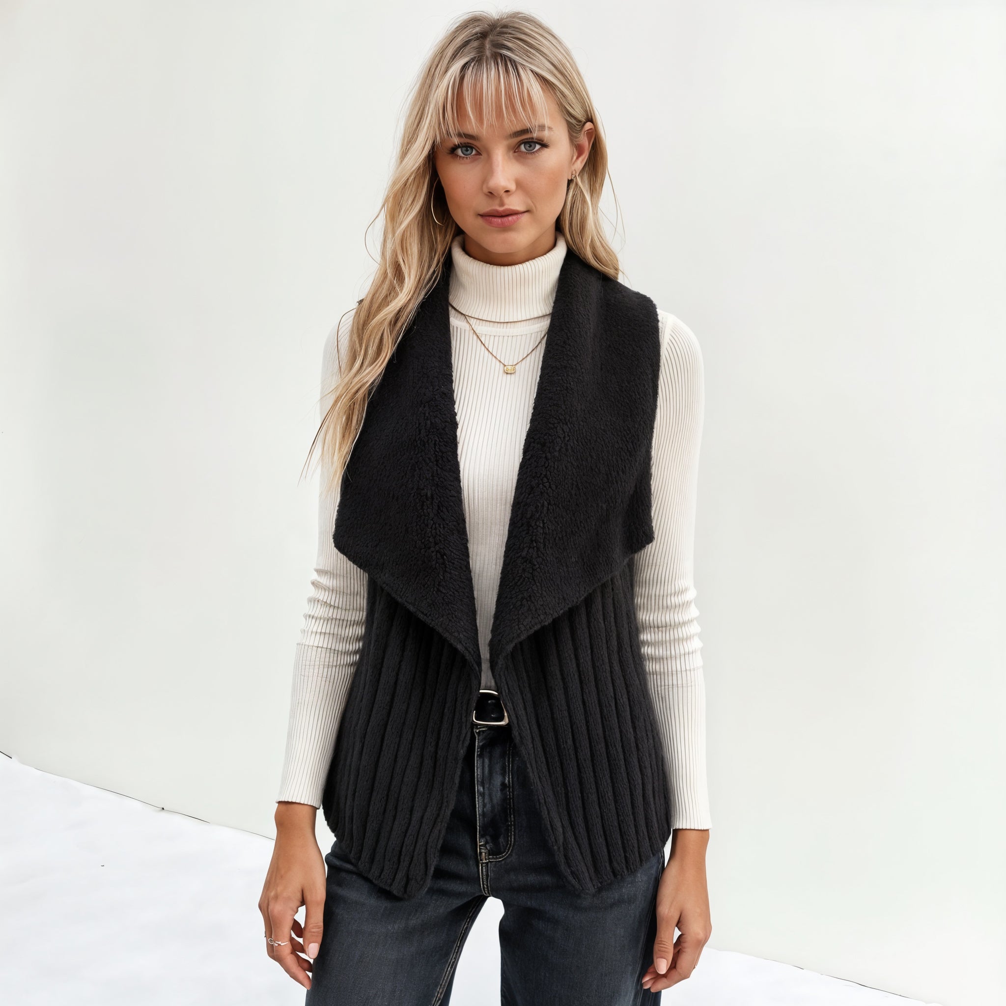 Sleeveless Faux Fur Vest