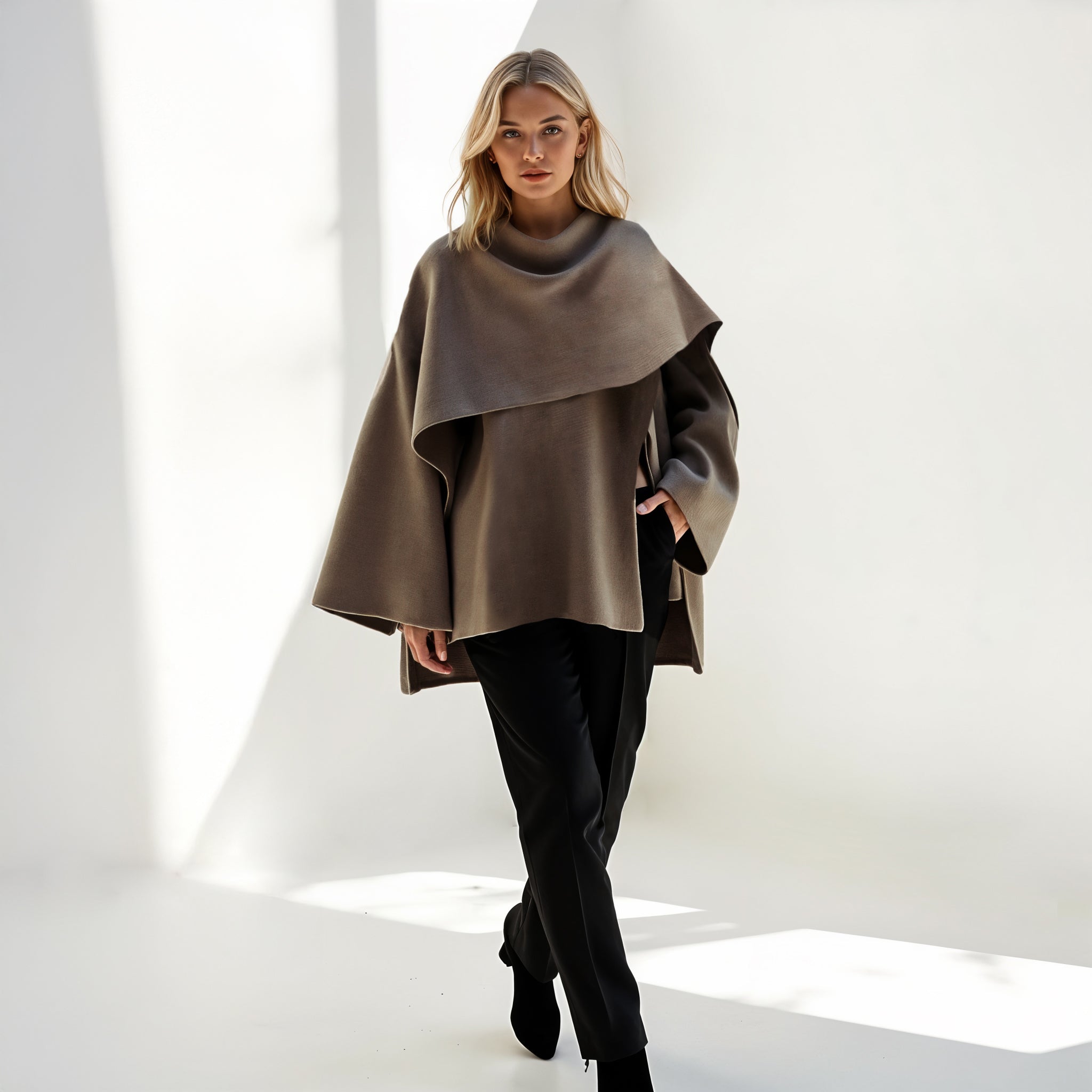 Draped Wool Coat