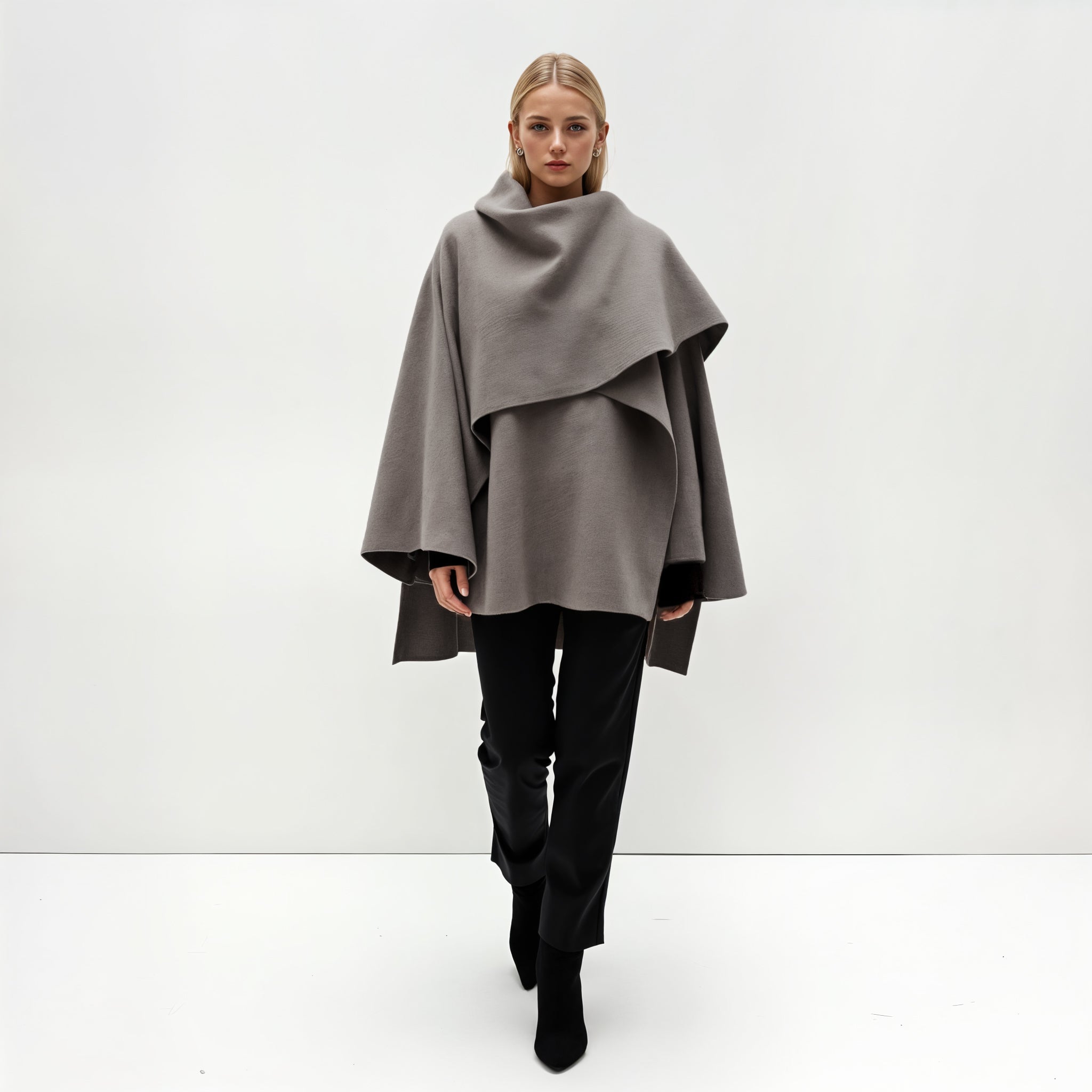 Draped Wool Coat