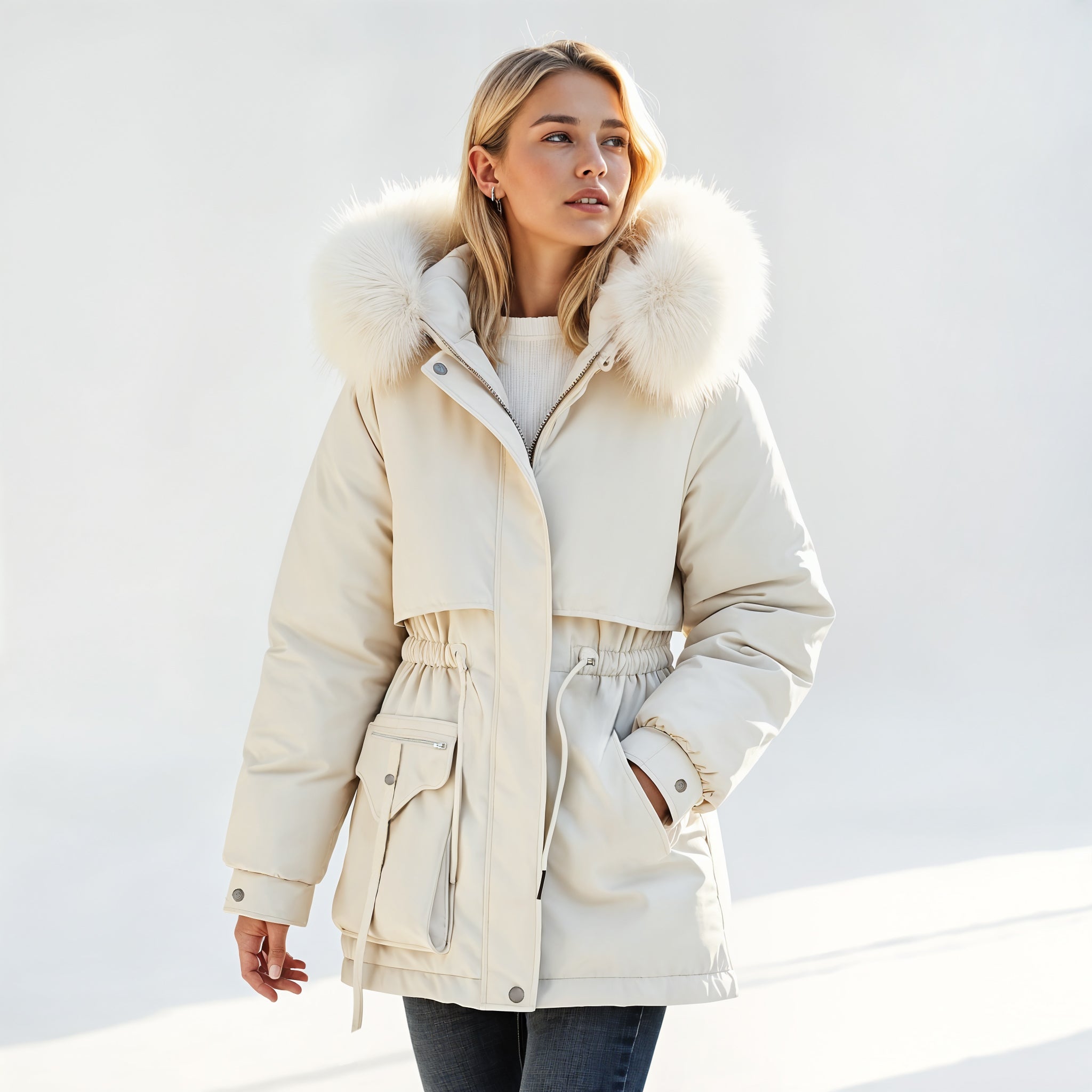 Faux Fur Hooded Winter Parka