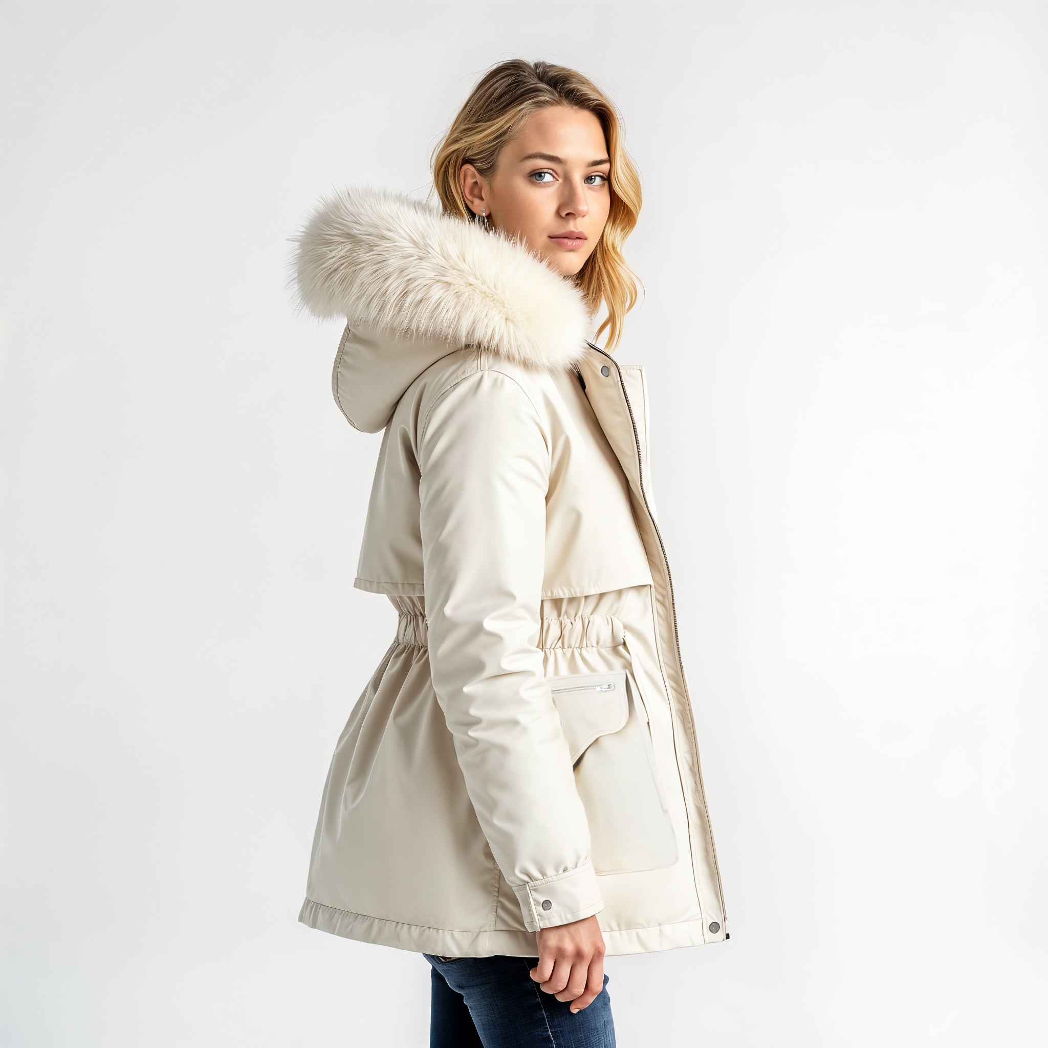 Faux Fur Hooded Winter Parka