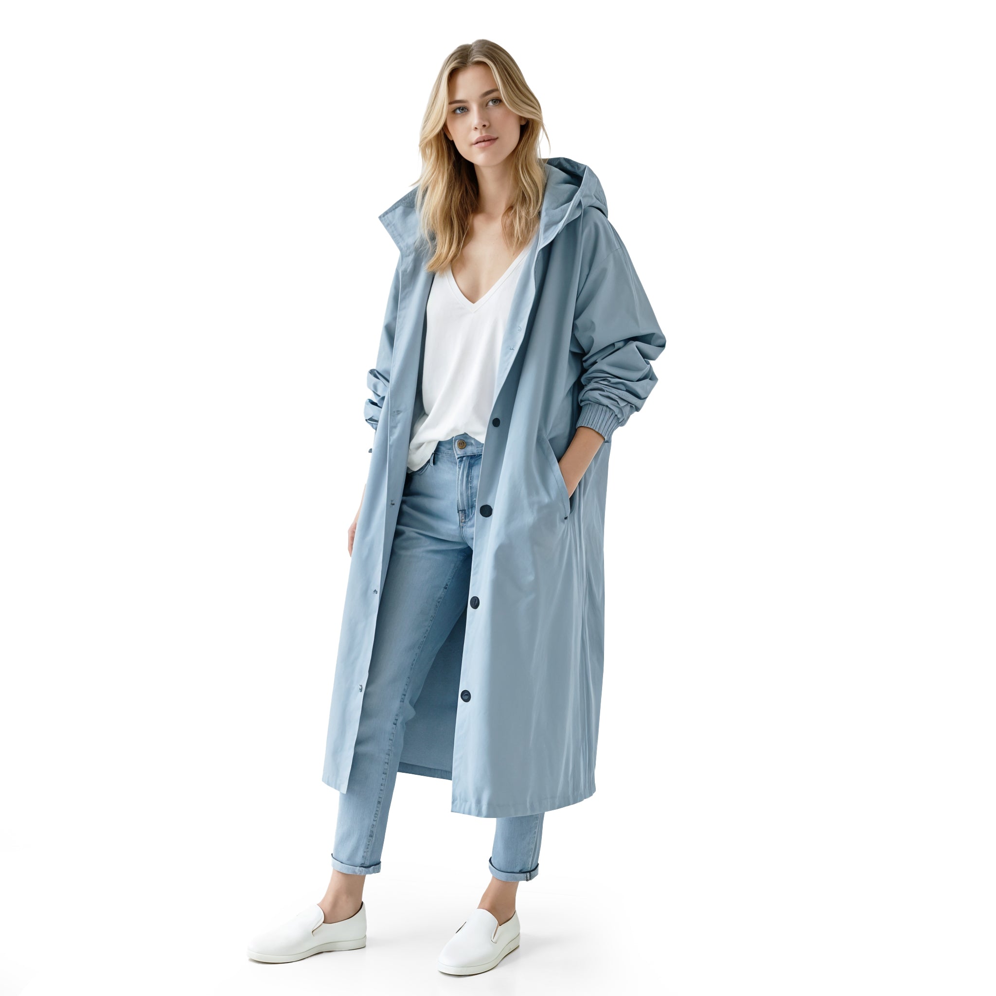 Oversized Hooded Trench Coat