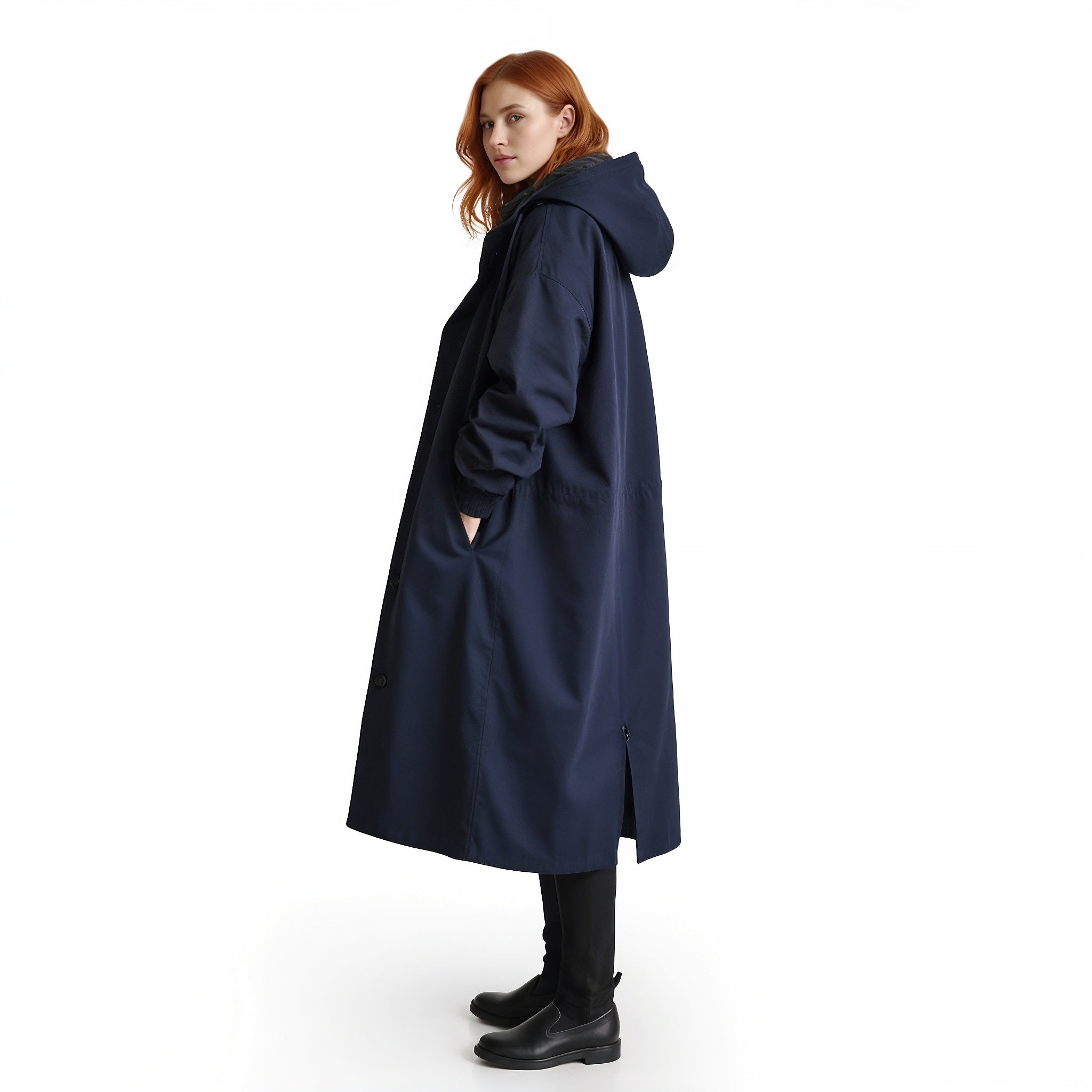 Oversized Hooded Trench Coat