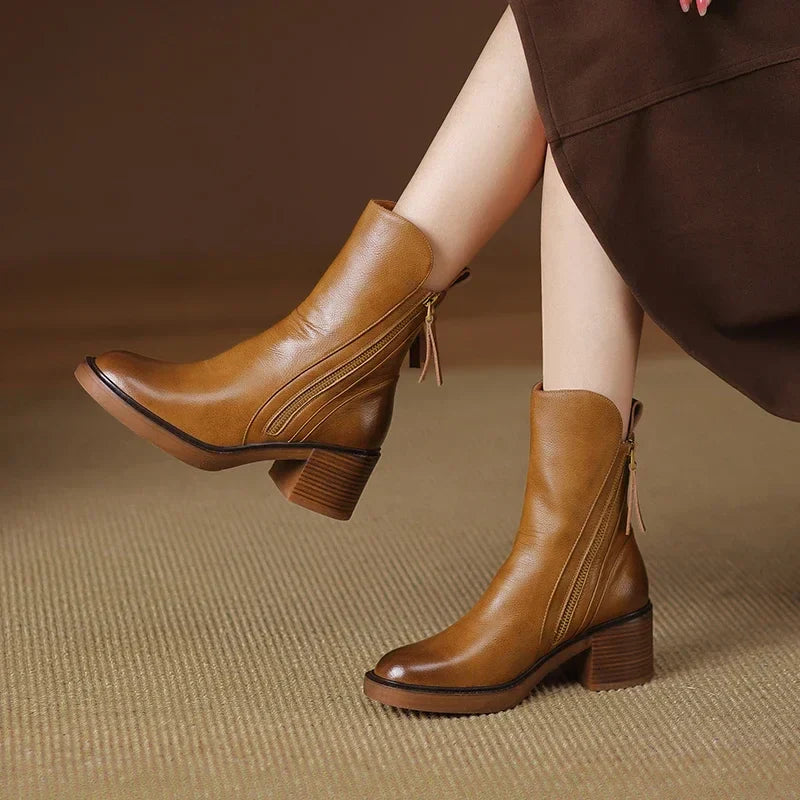 Elegant Leather Ankle Boots