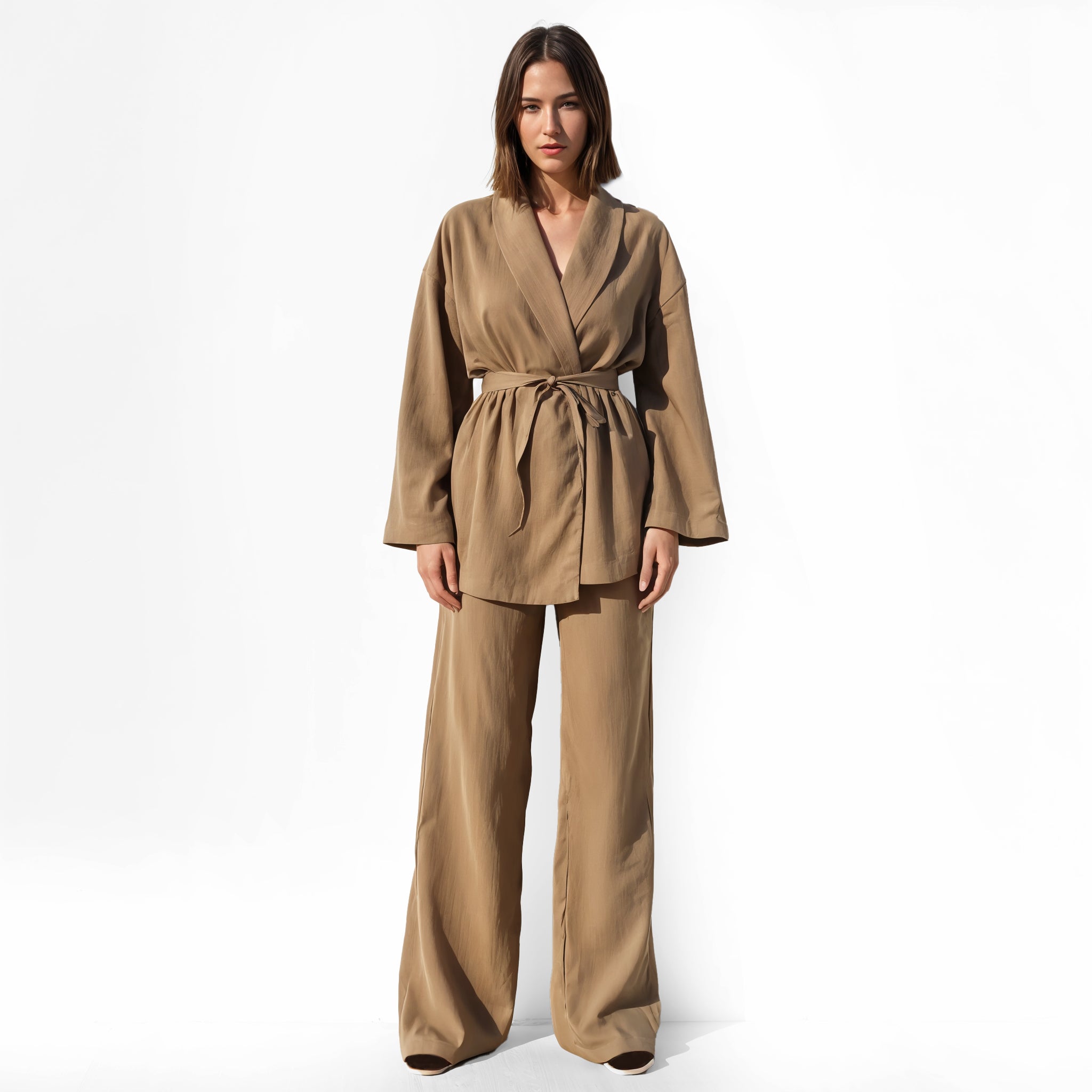 Two-Piece Belted Lounge Set