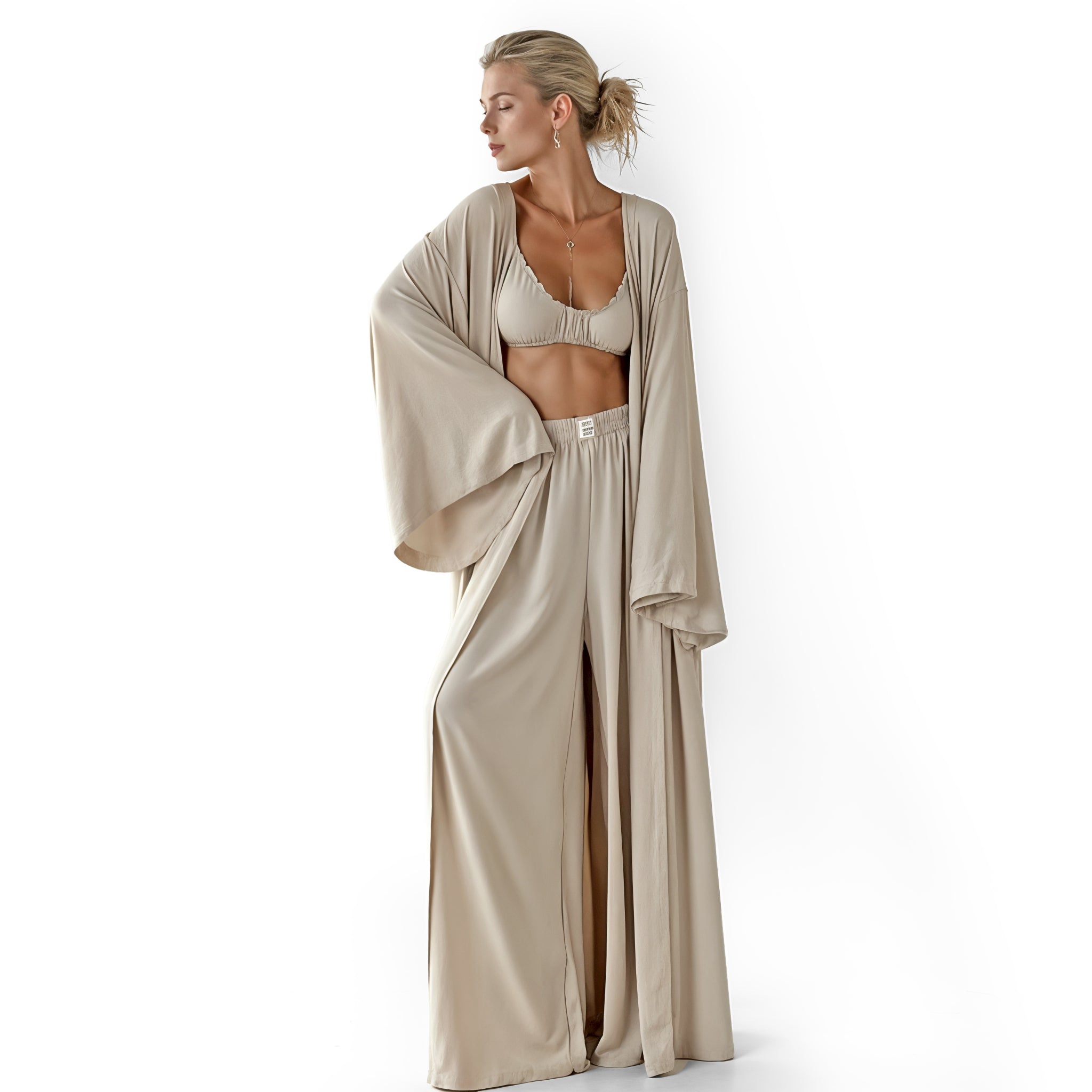 Two-Piece Lounge Set with Kimono Sleeves