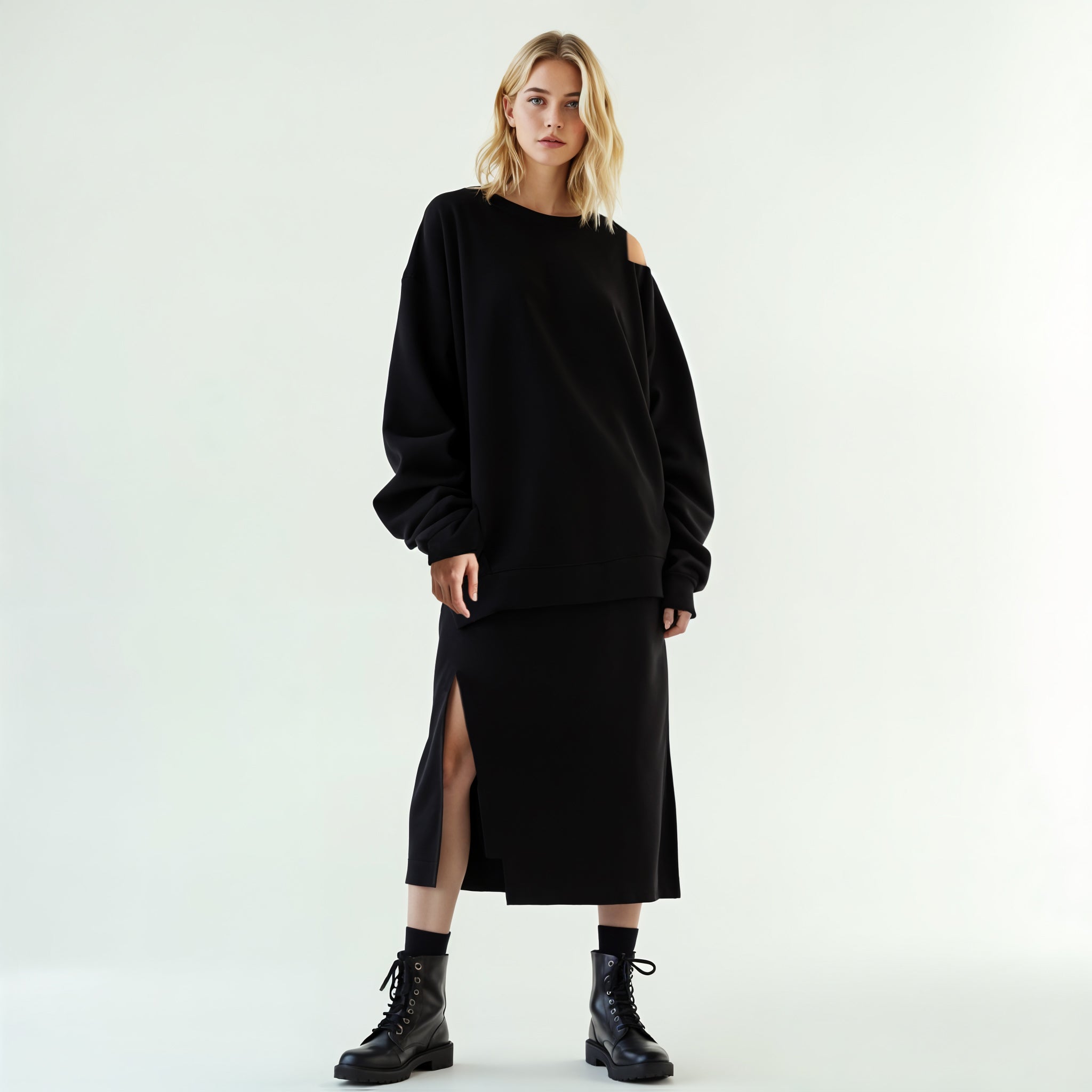 Two-Piece Set with Balloon Sleeves