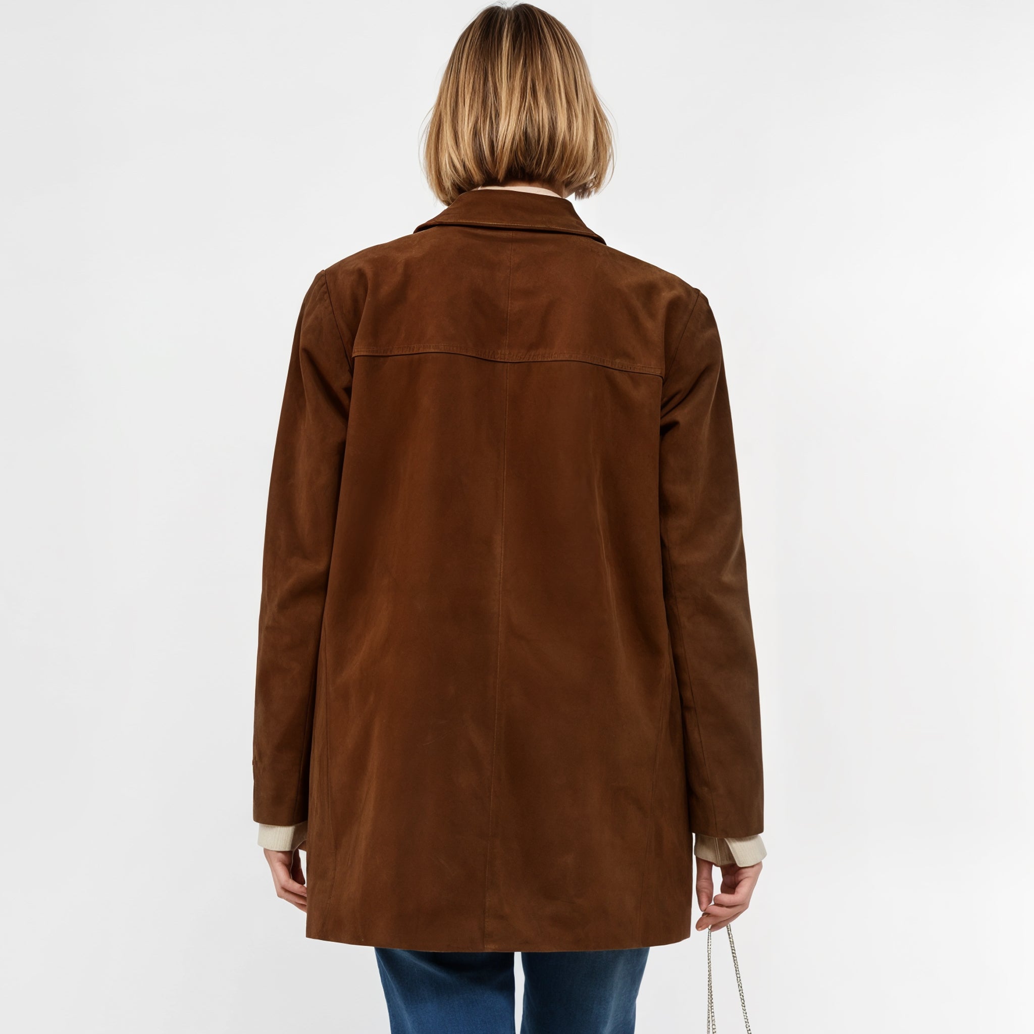 Vintage Suede Blazer With Oversized Fit