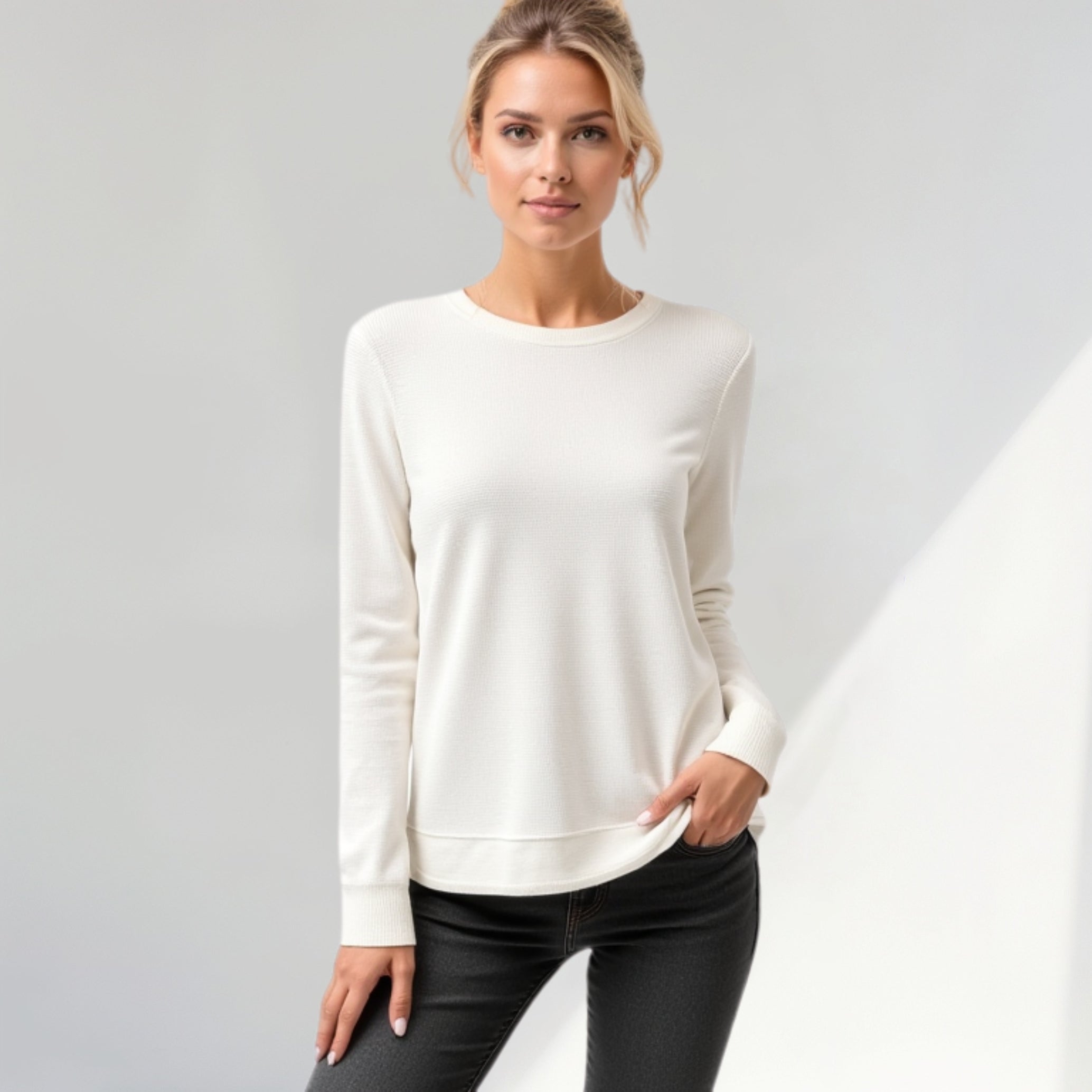 Casual Ribbed Knit Top