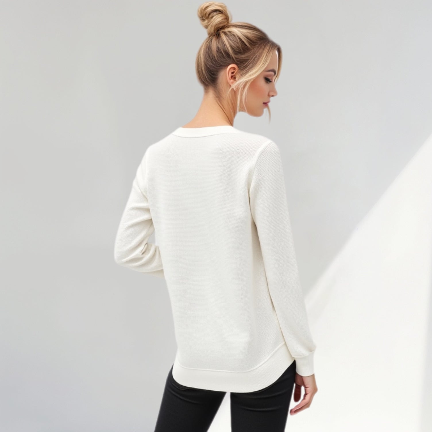 Casual Ribbed Knit Top