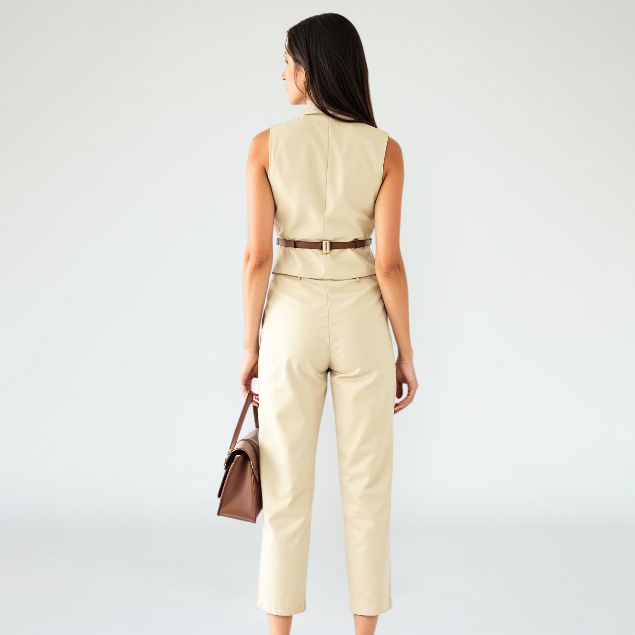 Sleeveless Two-Piece Set with Cropped Pants