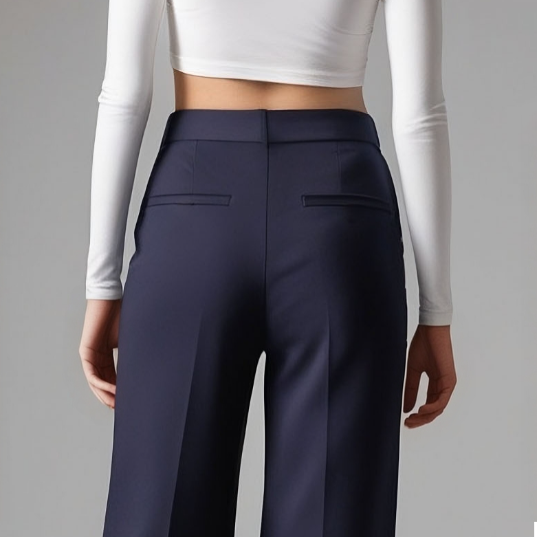 High-Waisted Pleated Stretch Pants