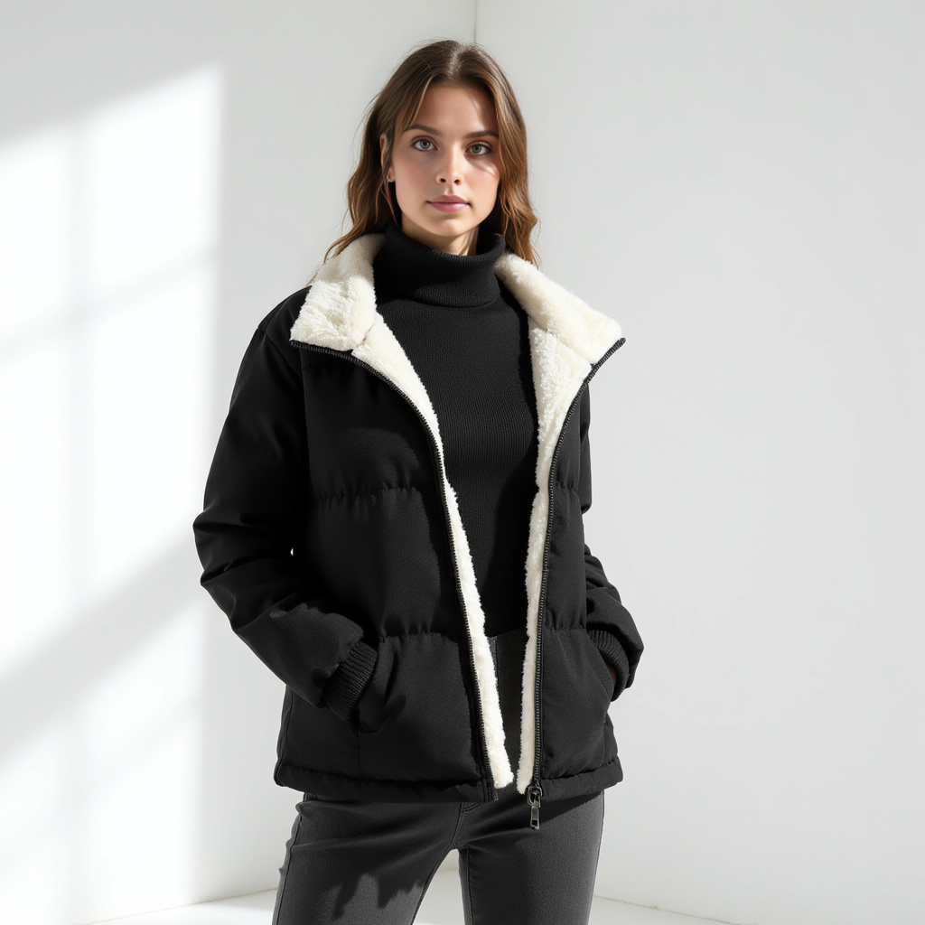 Shearling-Lined Puffer Jacket