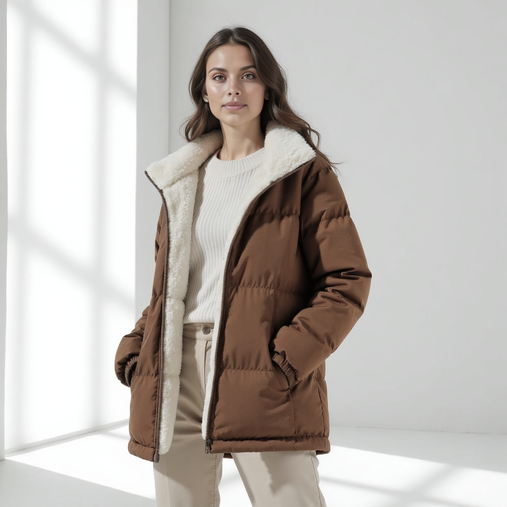 Shearling-Lined Puffer Jacket